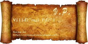 Villányi Pál névjegykártya